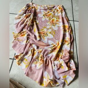 Women's Pink Floral Wrap Skirt
